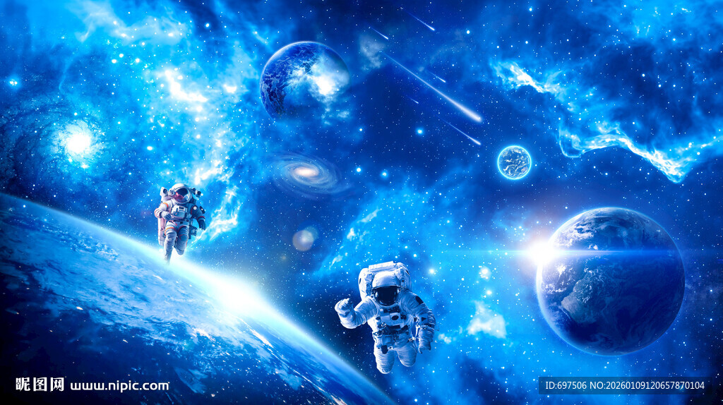 太空宇航员星球宇宙星空航天背景