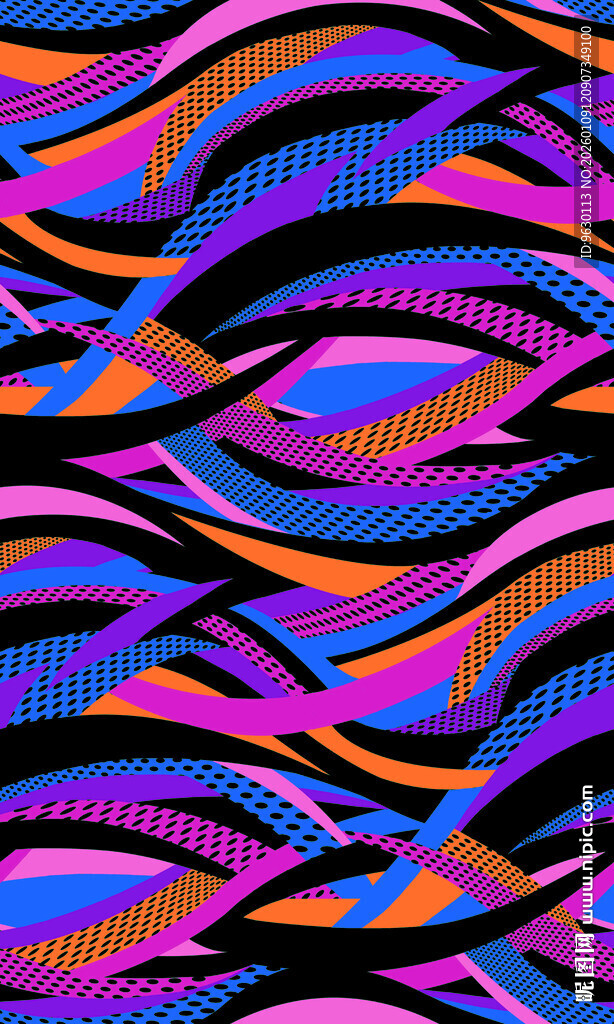 多彩波浪抽象图案纹理