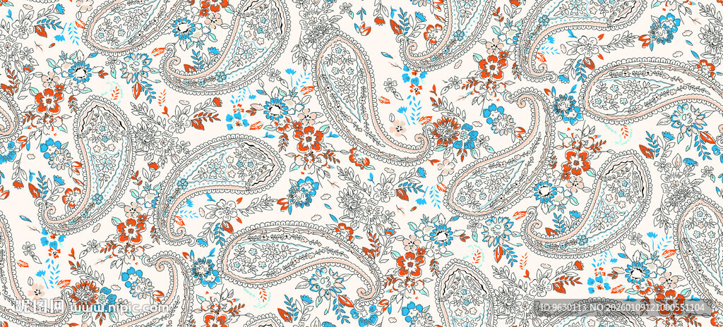 花卉几何图案背景纹理