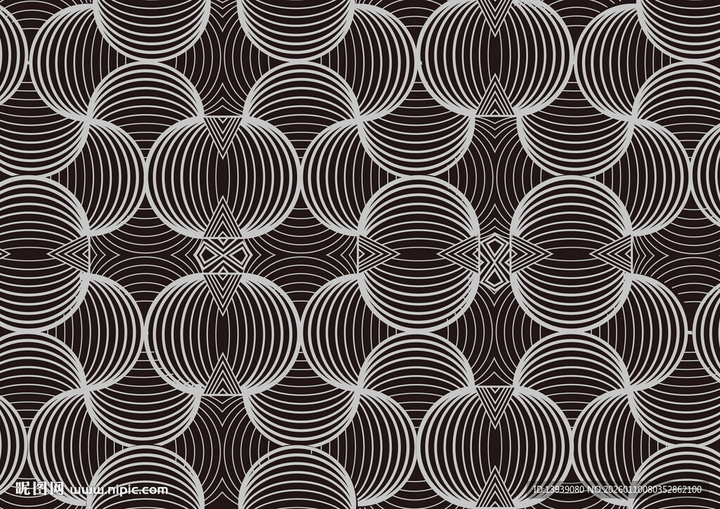 黑白圆圈几何图案背景