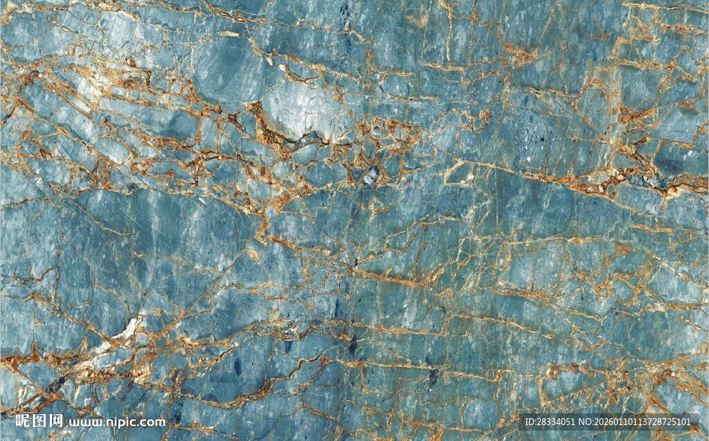 蓝金色大理石纹理背景