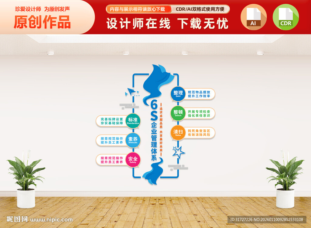 6S企业管理体系文化墙