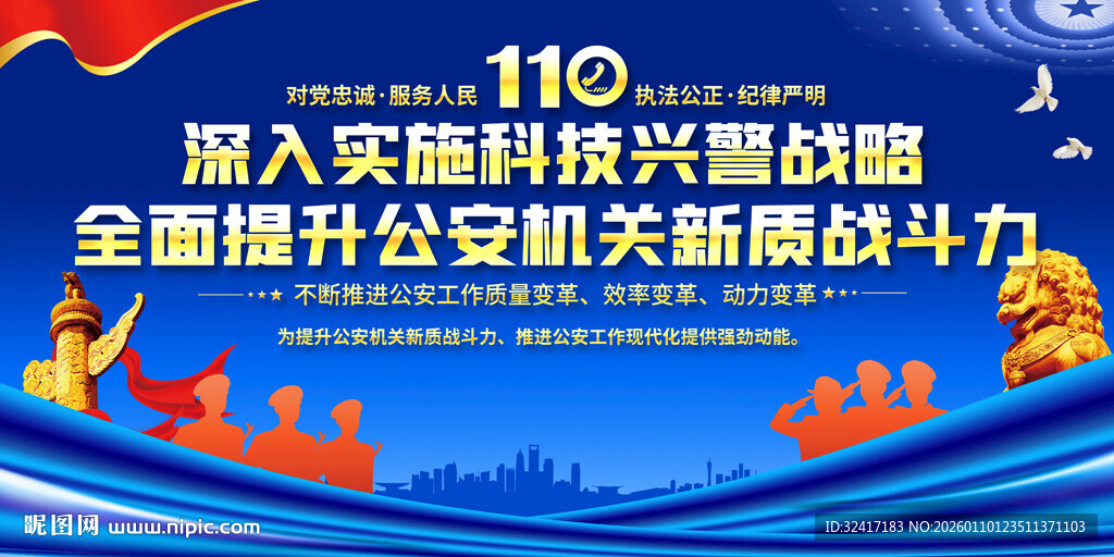 科技兴警标语展板