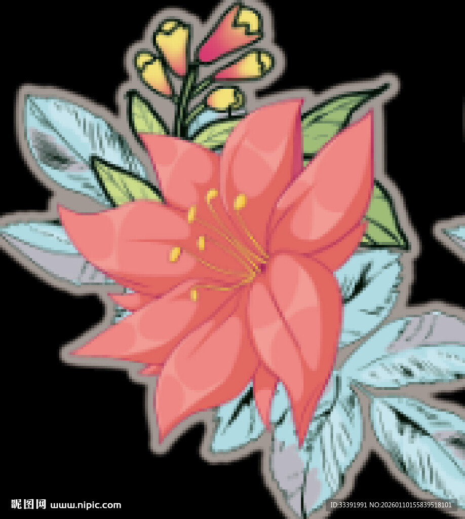 蓝底双花图  配牛奶仔底纹