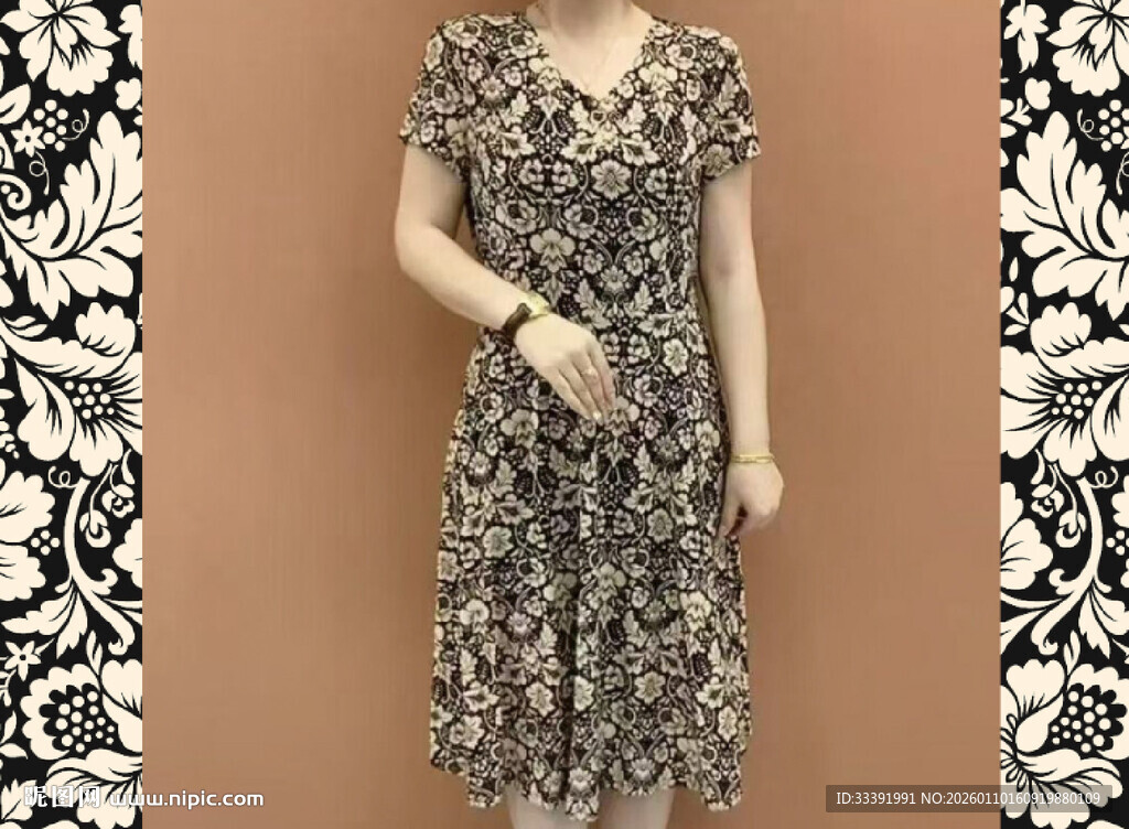 复古黑白花纹图案设计