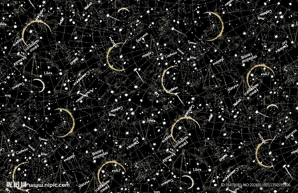 星空月亮图案精美纹理