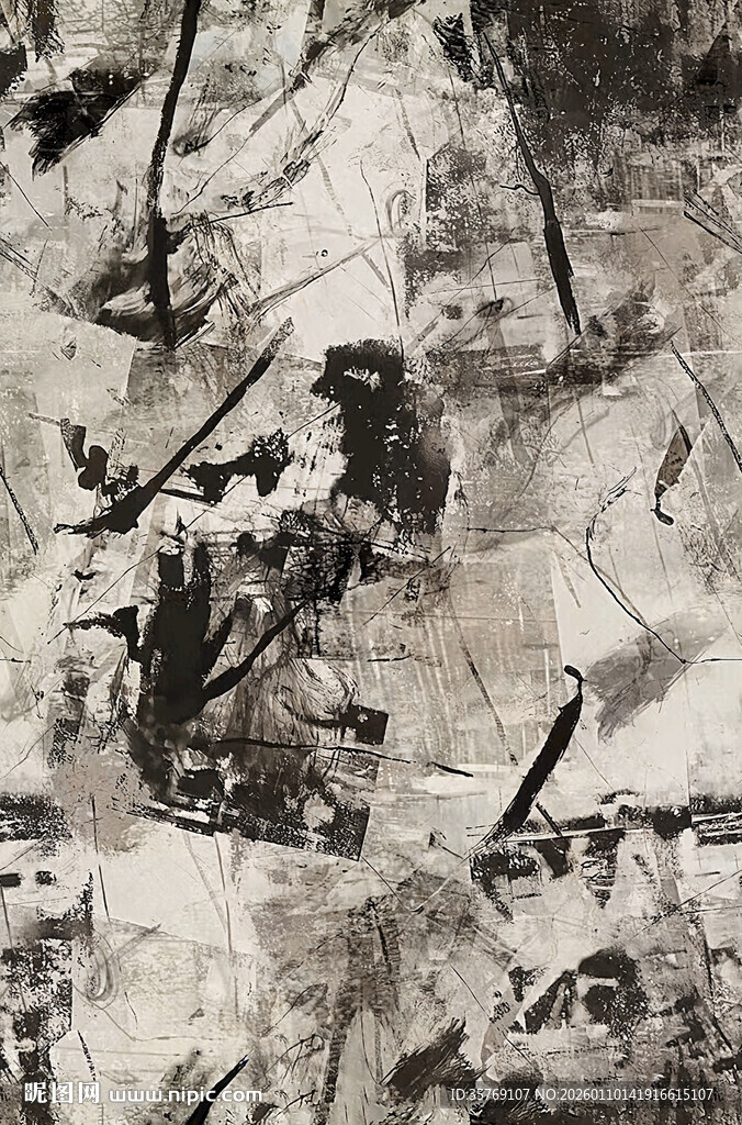 抽象黑白纹理艺术画面