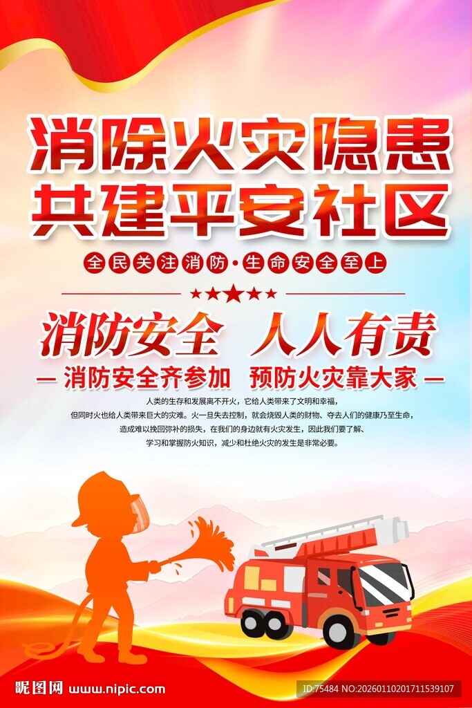 社区消防海报