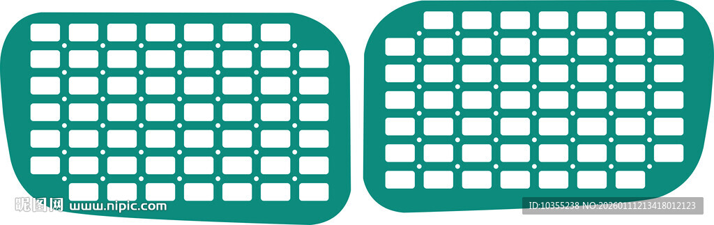 绿色网格图案方形物件