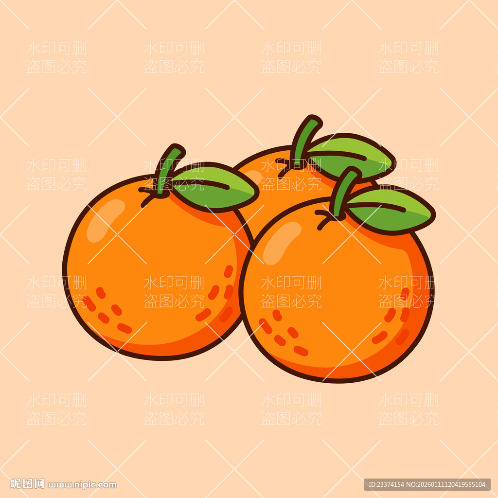 卡通橘子