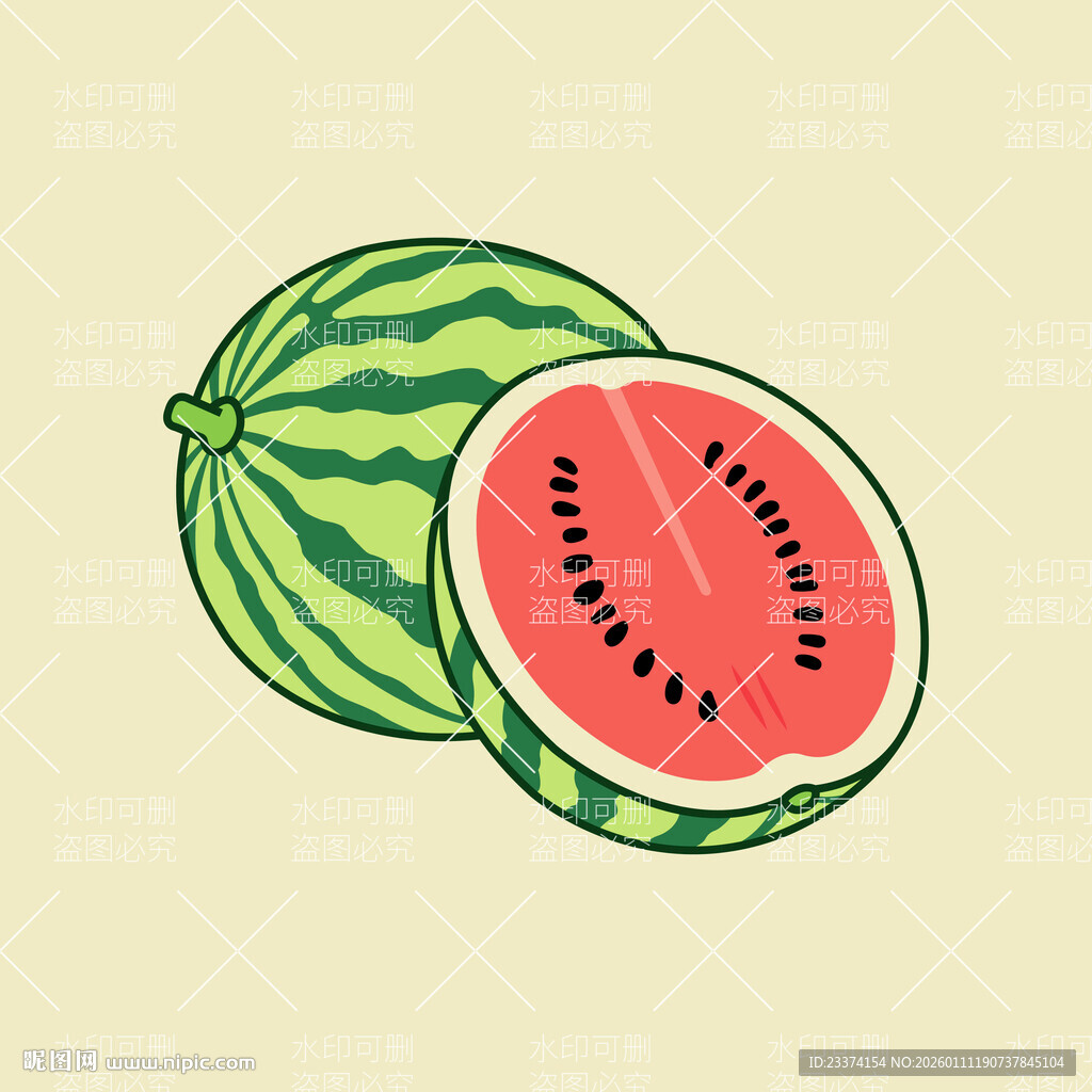 西瓜插画