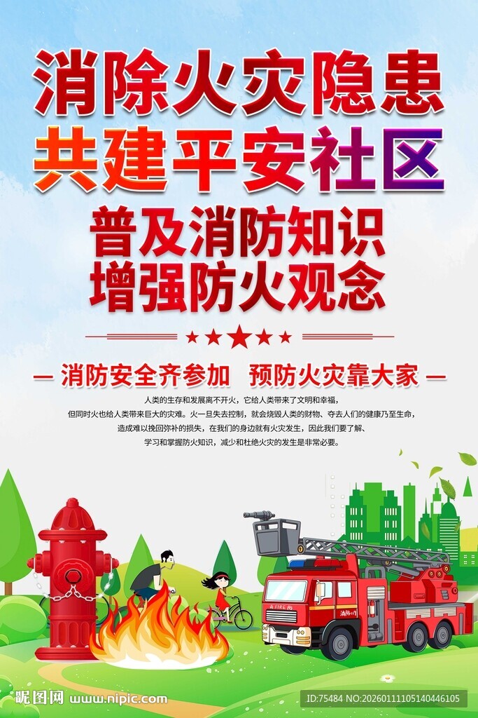 社区消防安全海报