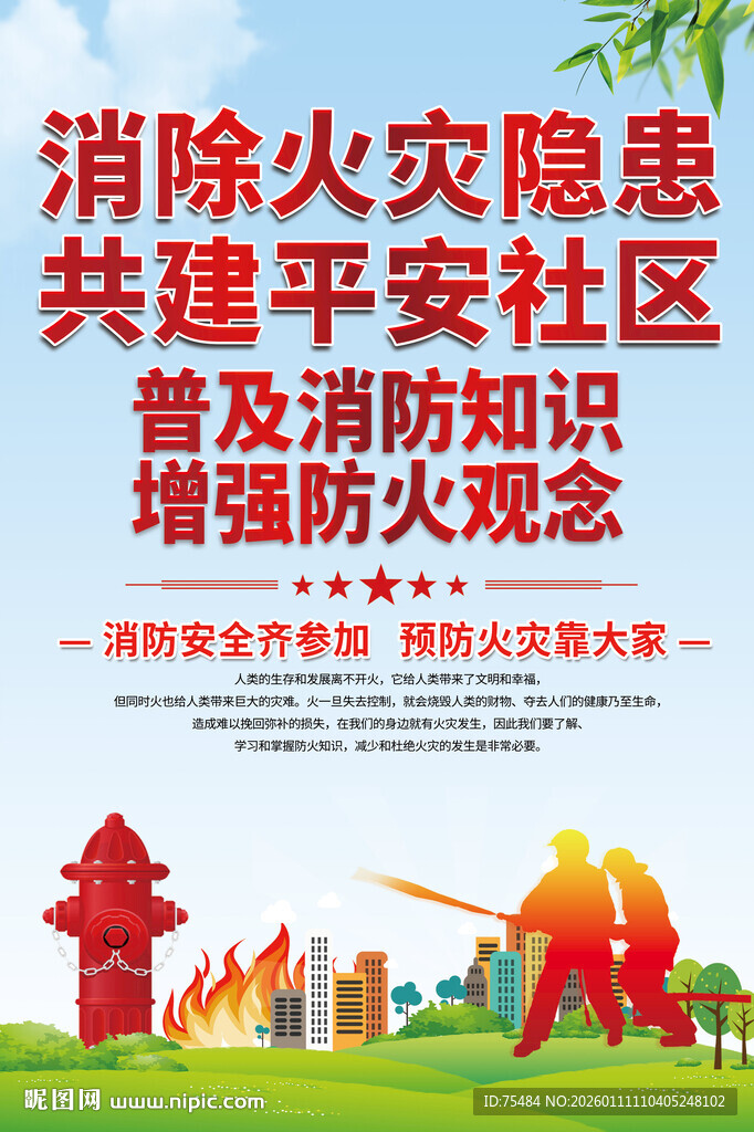 社区消防海报
