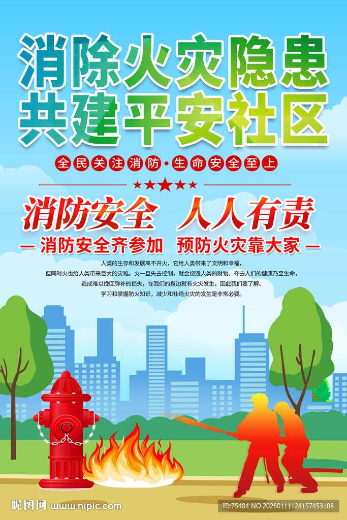 社区消防安全宣传海报