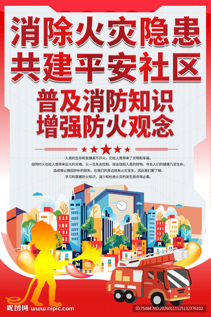 社区消防海报