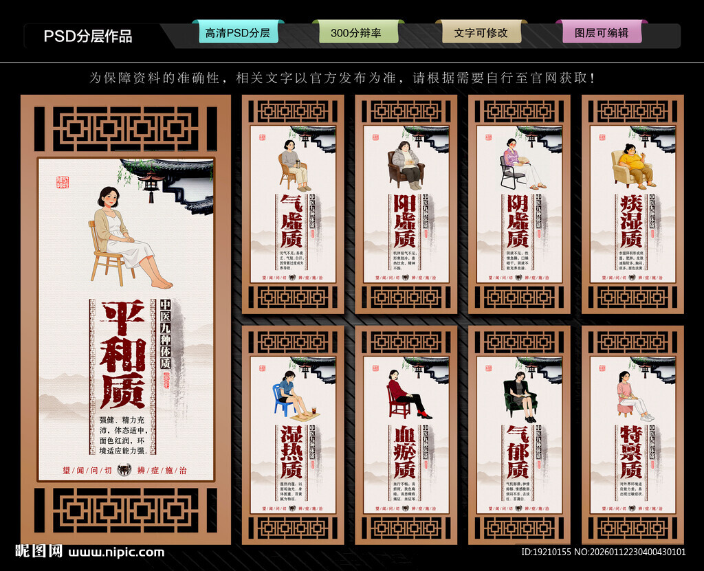 中医九种体质文化墙