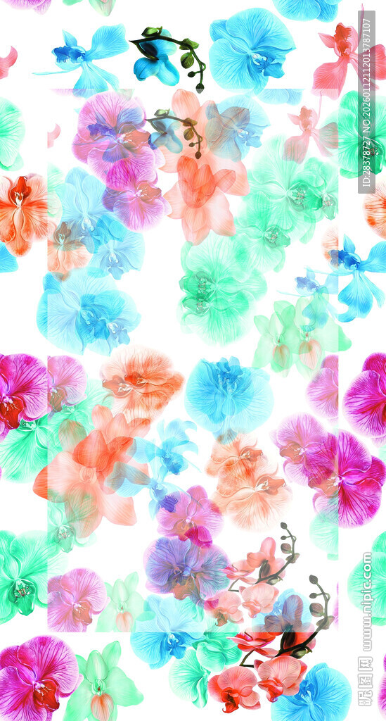 多彩花卉图案背景