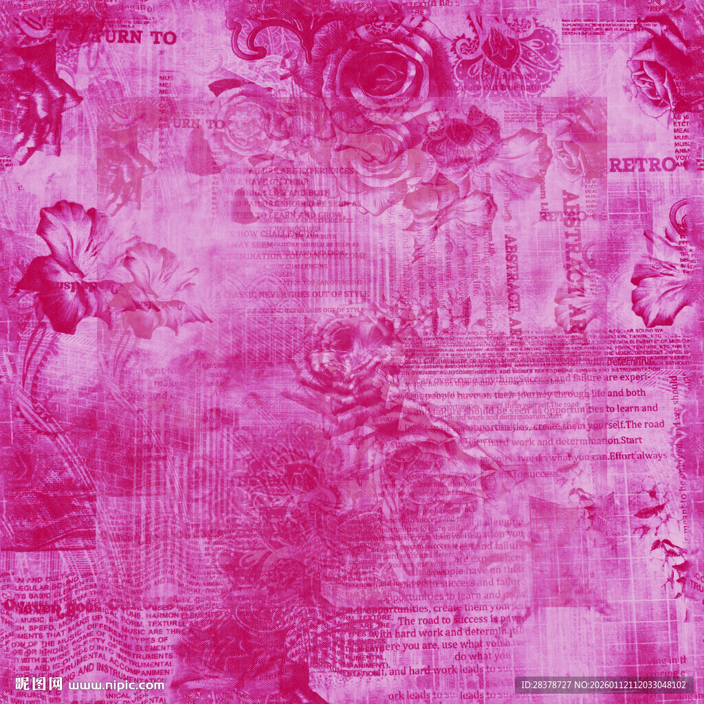 粉色玫瑰复古风纹理背景