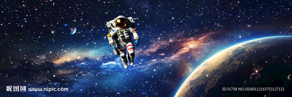 宇宙太空宇航员星空背景图