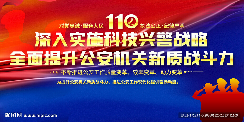 科技兴警宣传标语展板背景