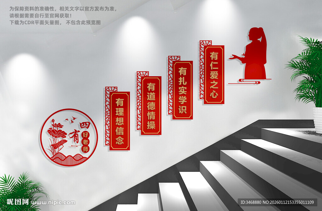 四有好老师楼梯文化墙