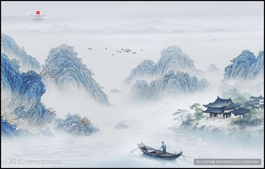 水墨江南背景图