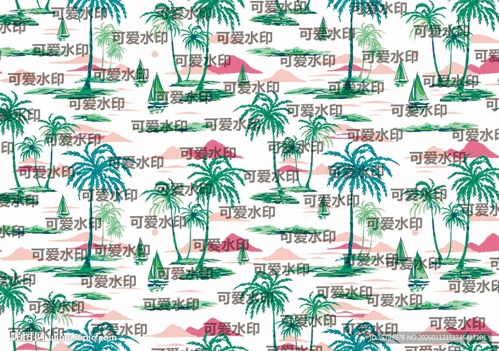 热带风情棕榈树图案背景
