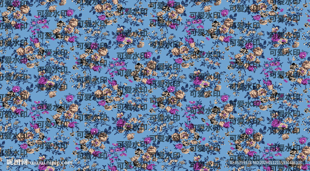 蓝色多彩抽象图案纹理