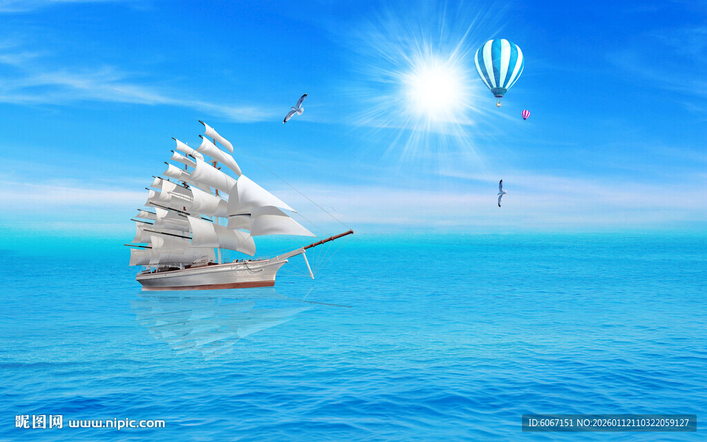 蓝天大海背景墙