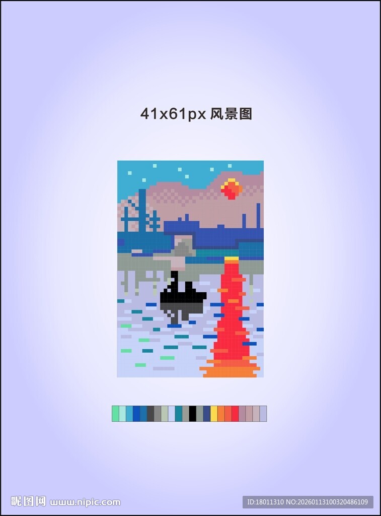 抽象艺术画作展示像素十字绣