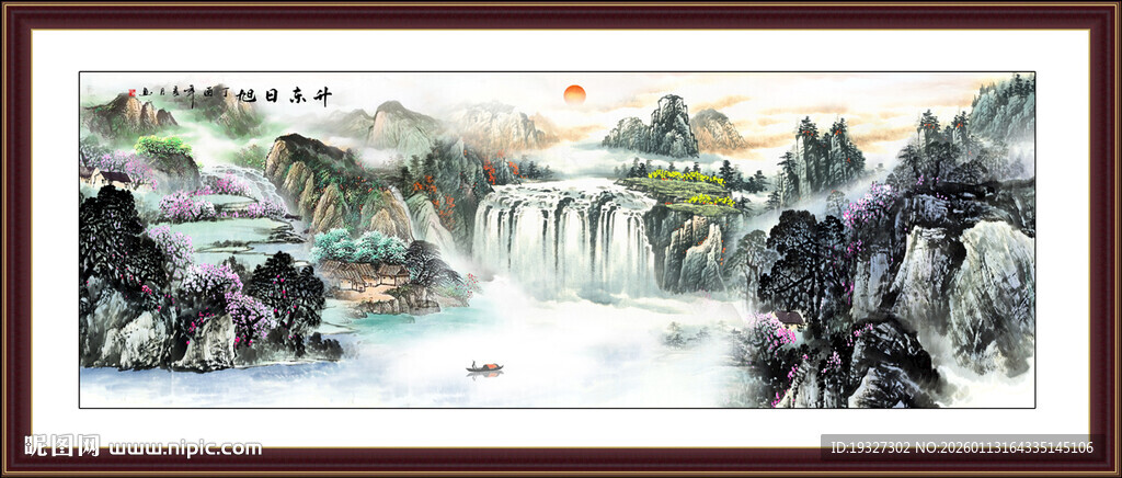 国画江山如画山水画