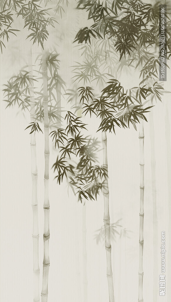 新中式水墨竹子背景墙