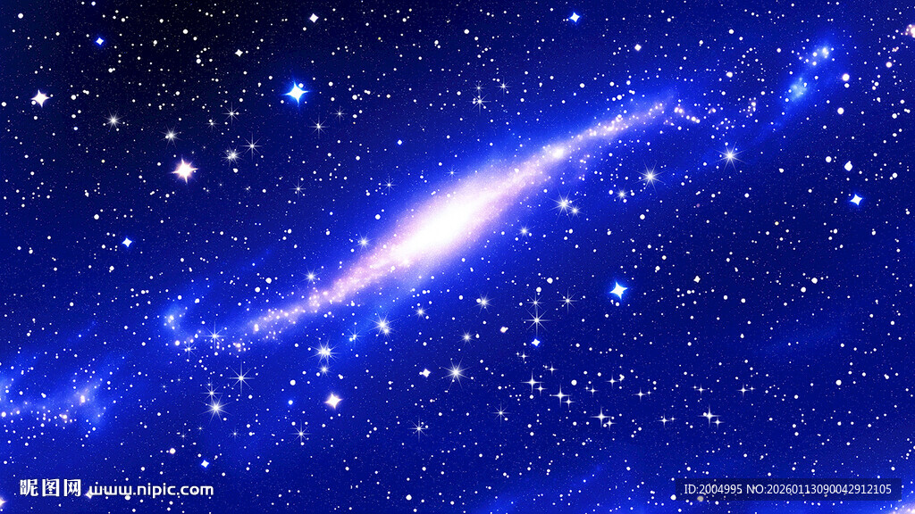 梦幻蓝色星系星空图