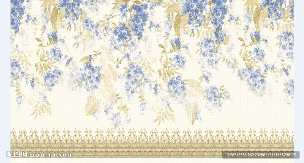 大牌定位花蓝色花