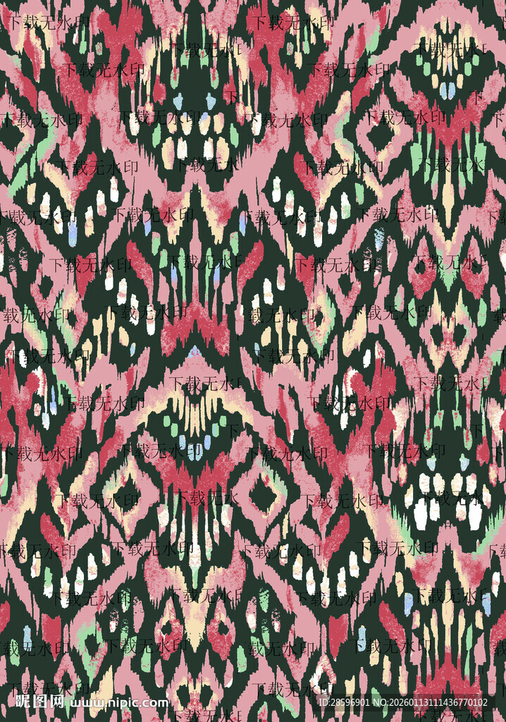 多彩几何图案织物纹理