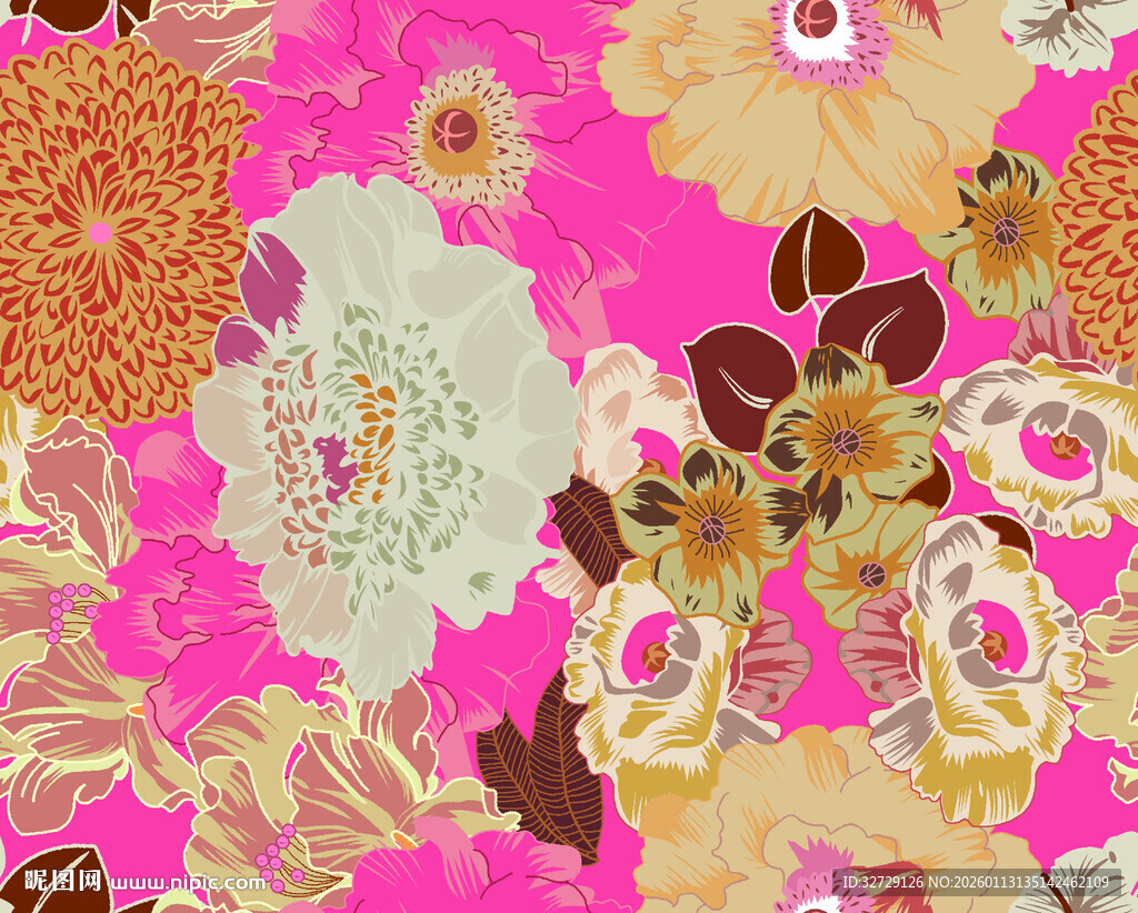 粉色花卉图案背景纹理