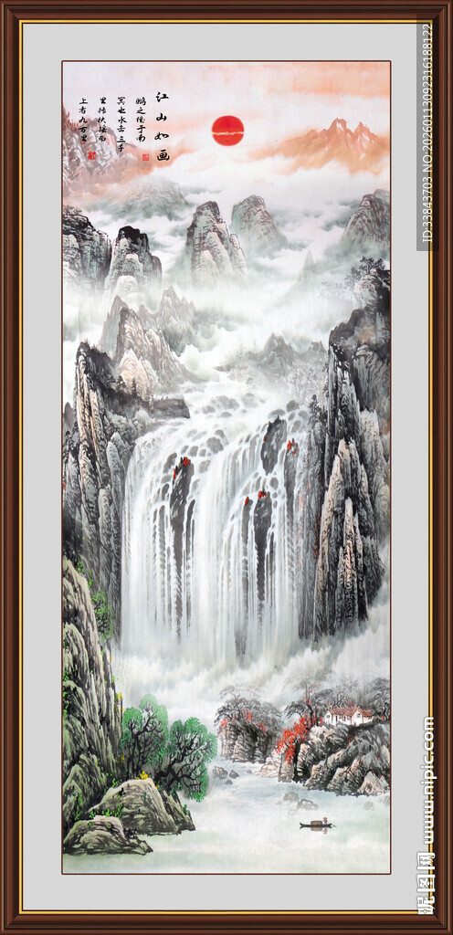 竖幅玄关山水画