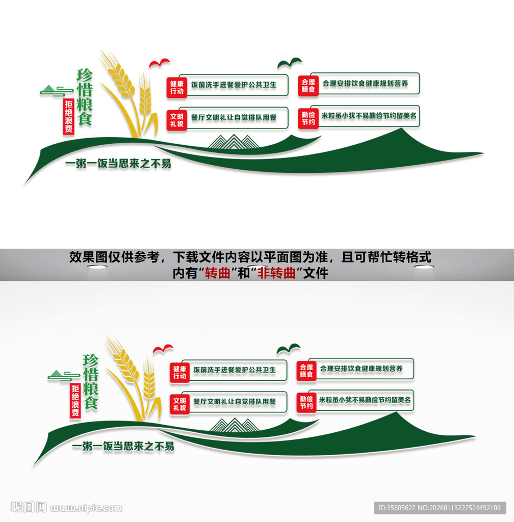 珍惜粮食文化墙