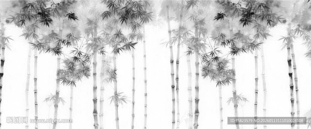 新中式水墨竹影