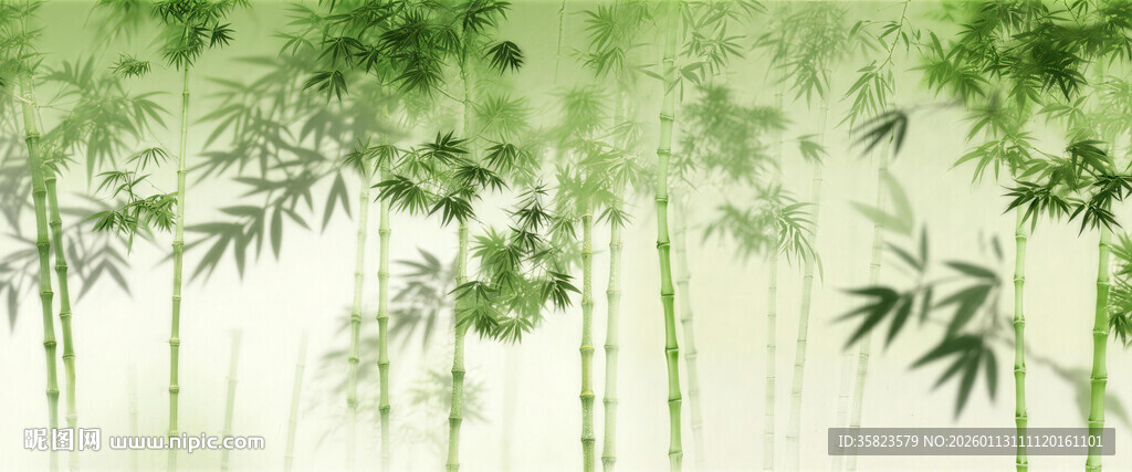 新中式水墨竹子背景墙