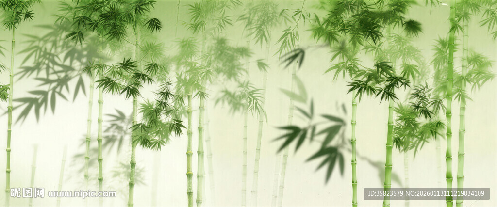 竹影 水墨灯箱竹林