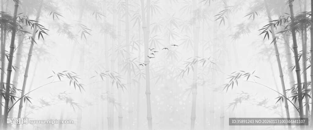 新中式水墨竹子 竹影