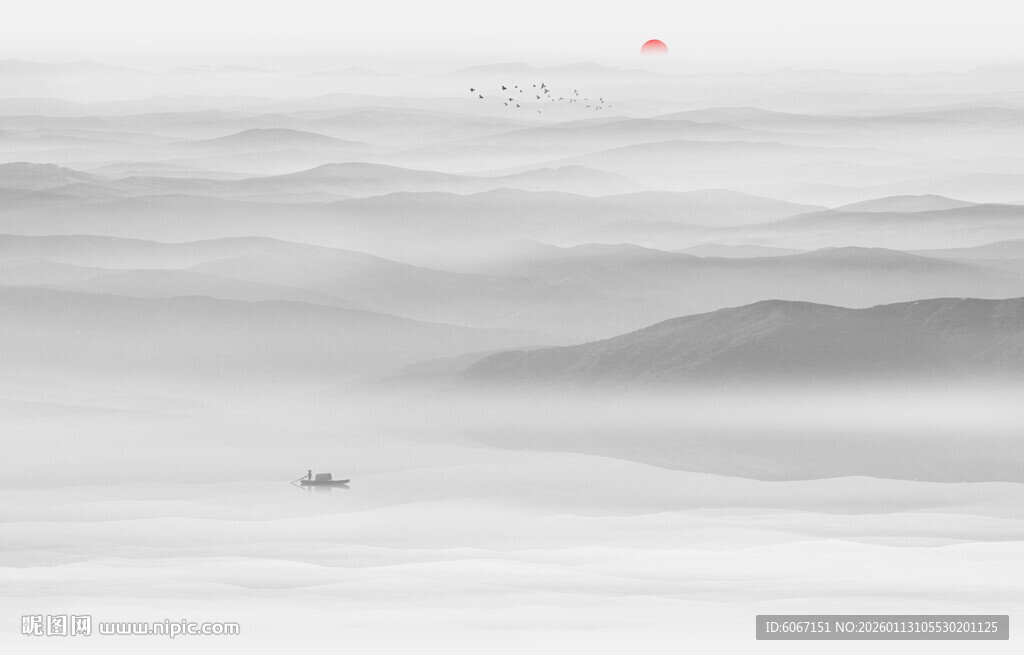 水墨群山背景图