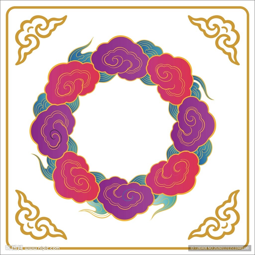 玫瑰环形图案装饰元素