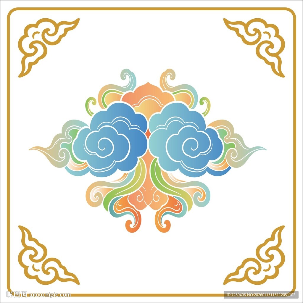 中式传统云纹装饰图案
