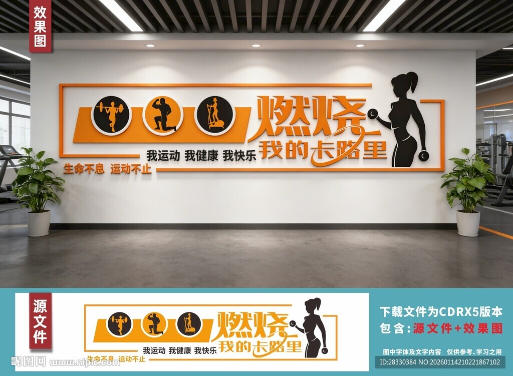 健身房室内文化墙