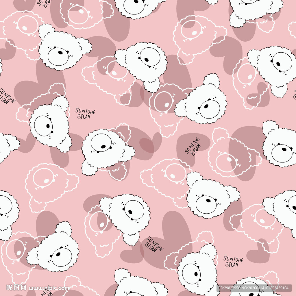 粉色小熊可爱图案背景