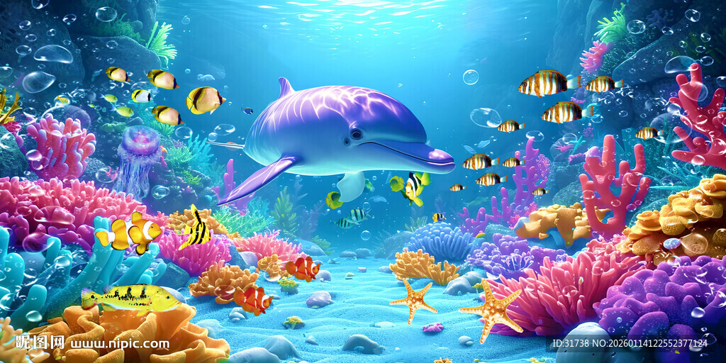 梦幻海洋海底世界背景图