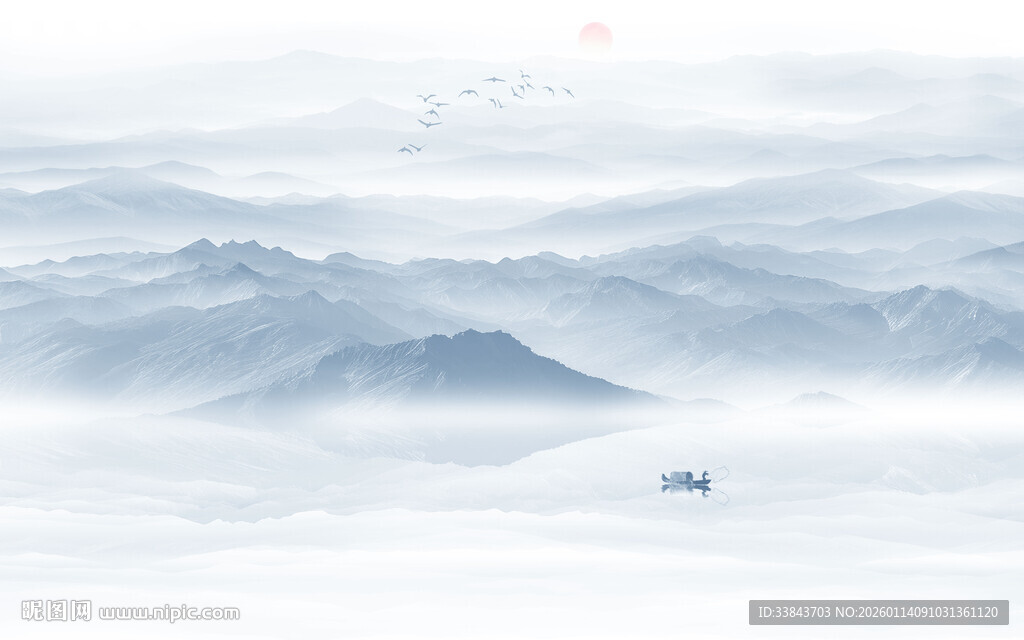 新中式水墨山水画