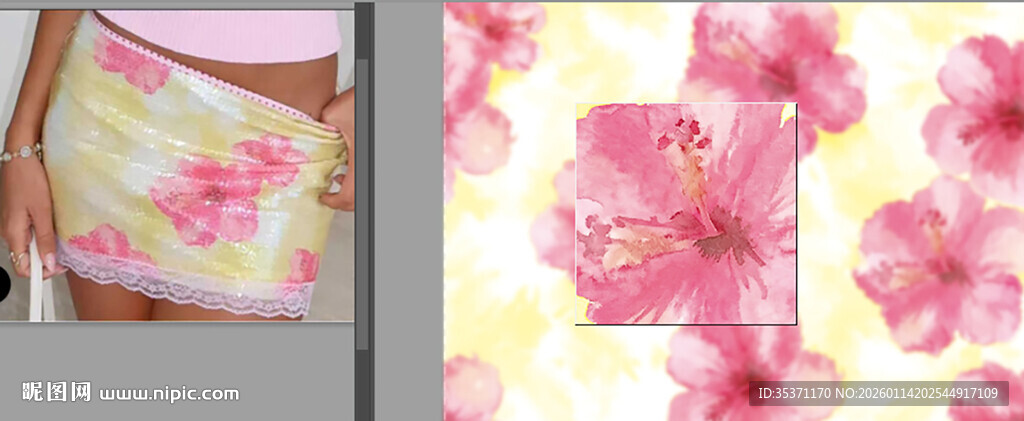 粉色花朵水彩背景图案